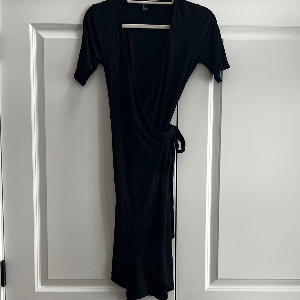 Forever 21 Black Asymmetrical Wrap Dress